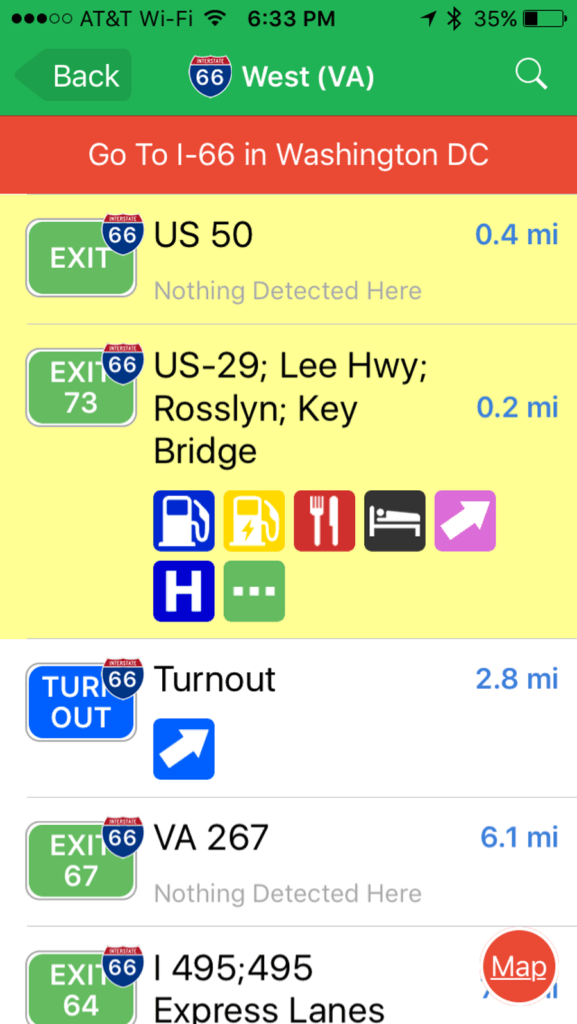 iExit app screenshot