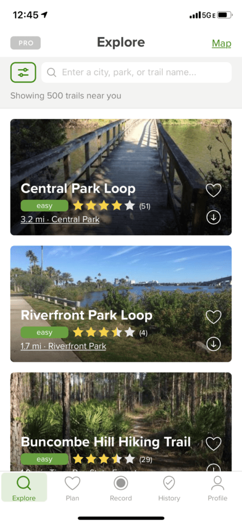 Alltrails app screenshot