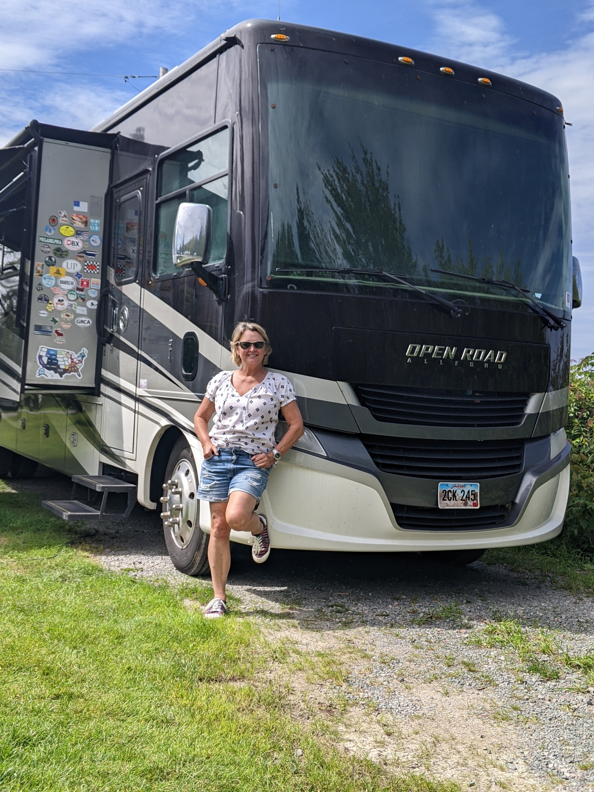 Jenell in front of her RV.jpg