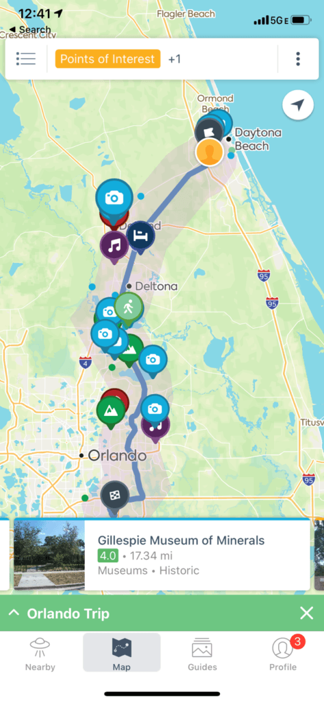 Roadtrippers app screenshot